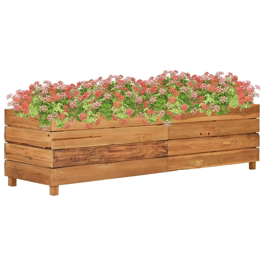 Raised Bed 150x40x38 cm Recycled Teak Wood and Steel