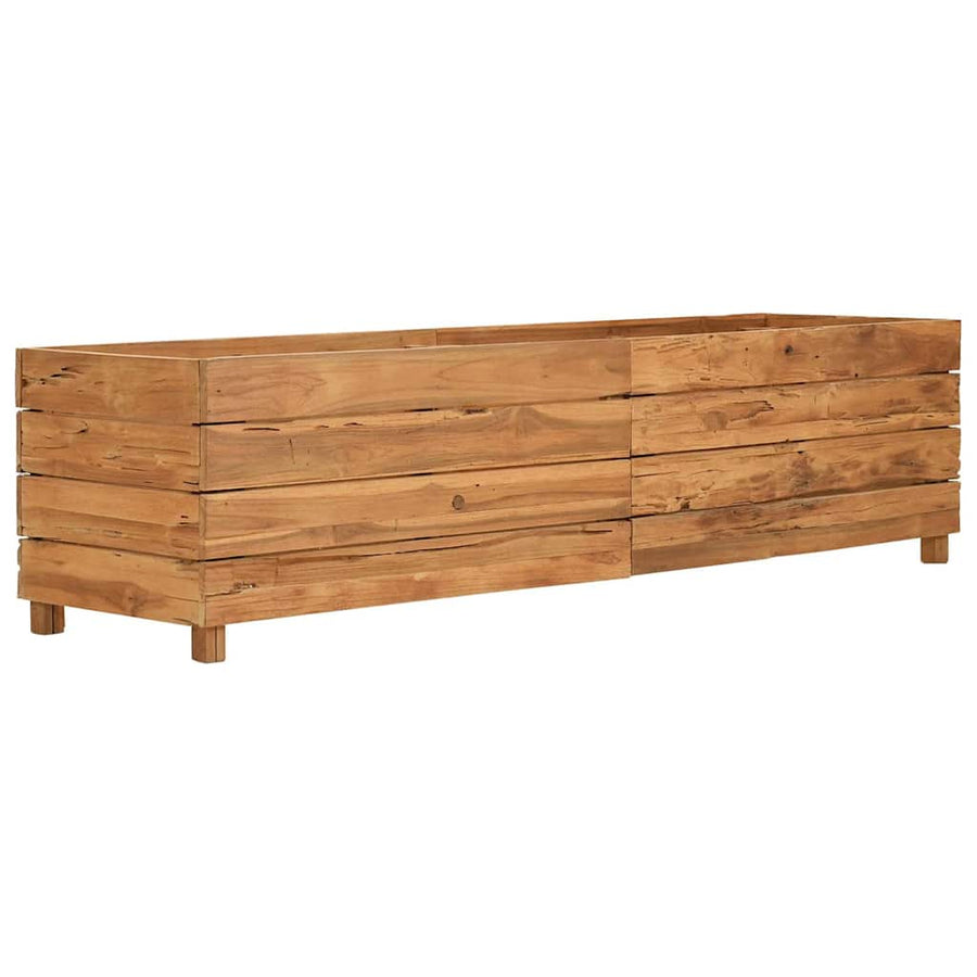 Raised Bed 150x40x38 cm Recycled Teak Wood and Steel