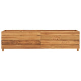 Raised Bed 150x40x38 cm Recycled Teak Wood and Steel - Side View