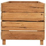 Raised Bed 150x40x38 cm Recycled Teak Wood and Steel - Top-Down View