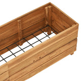 Raised Bed 150x40x38 cm Recycled Teak Wood and Steel - 45-Degree Angle
