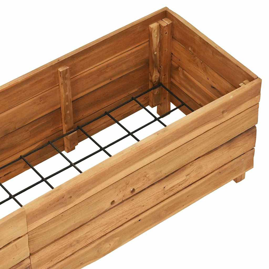 Raised Bed 150x40x38 cm Recycled Teak Wood and Steel