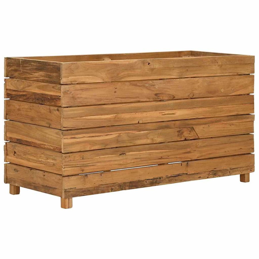 Raised Bed 100x40x55 cm Recycled Teak Wood and Steel