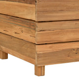 Raised Bed 100x40x55 cm Recycled Teak Wood and Steel - Close-Up Angle
