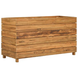 Raised Bed 100x40x55 cm Recycled Teak Wood and Steel - Extra Image