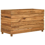 Raised Bed 100x40x55 cm Recycled Teak Wood and Steel - Extra Image