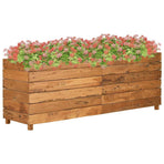 Raised Bed 150x40x55 cm Recycled Teak Wood and Steel