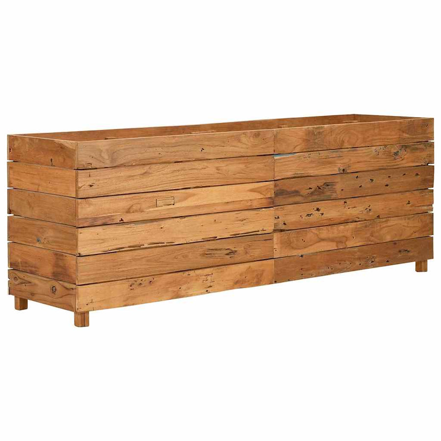 Raised Bed 150x40x55 cm Recycled Teak Wood and Steel