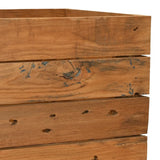 Raised Bed 150x40x55 cm Recycled Teak Wood and Steel - Close-Up Angle