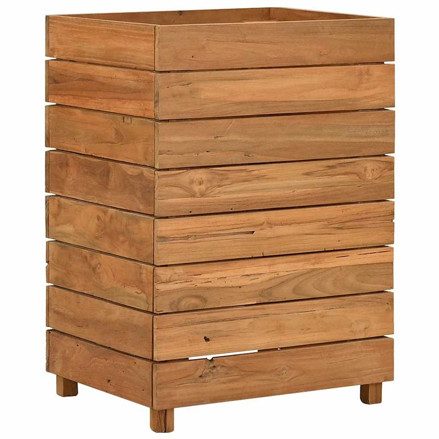 Raised Bed 50x40x72 cm Recycled Teak Wood and Steel