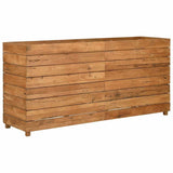 Raised Bed 150x40x72 cm Recycled Teak Wood and Steel - Front View