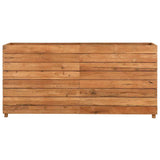 Raised Bed 150x40x72 cm Recycled Teak Wood and Steel - Side View