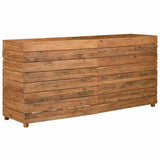 Raised Bed 150x40x72 cm Recycled Teak Wood and Steel - 45-Degree Angle