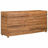 Raised Bed 150x40x72 cm Recycled Teak Wood and Steel - Rear View
