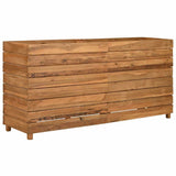 Raised Bed 150x40x72 cm Recycled Teak Wood and Steel - Close-Up Angle
