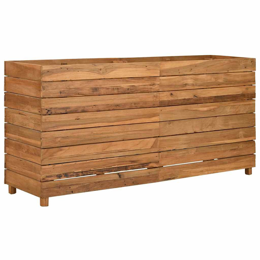 Raised Bed 150x40x72 cm Recycled Teak Wood and Steel