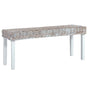 Bench 110 cm White Natural Kubu Rattan and Solid Mahogany Wood
