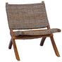 Relaxing Chair Natural Kubu Rattan and Solid Mahogany Wood