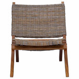 Relaxing Chair Natural Kubu Rattan and Solid Mahogany Wood