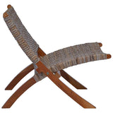 Relaxing Chair Natural Kubu Rattan and Solid Mahogany Wood - Side View