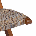 Relaxing Chair Natural Kubu Rattan and Solid Mahogany Wood