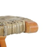 Relaxing Chair Natural Kubu Rattan and Solid Mahogany Wood - 45-Degree Angle