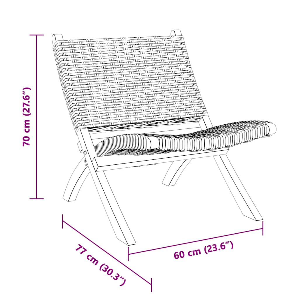 Relaxing Chair Natural Kubu Rattan and Solid Mahogany Wood