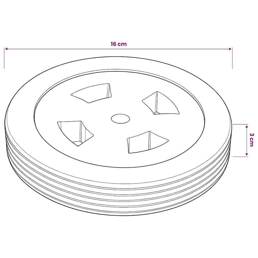 Sunlounger Spare Wheels 2 pcs Solid Teak Wood