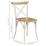 Cross Chairs 4 pcs White Solid Mango Wood - Extra Image