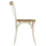 Cross Chairs 4 pcs White Solid Mango Wood - Rear View