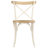 Cross Chairs 6 pcs White Solid Mango Wood - Top-Down View