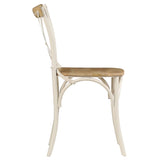 Cross Chairs 6 pcs White Solid Mango Wood - Rear View