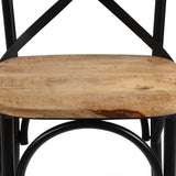 Cross Chairs 4 pcs Black Solid Mango Wood - Close-Up Angle