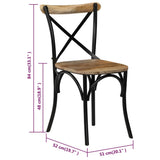 Cross Chairs 6 pcs Black Solid Mango Wood - Extra Image