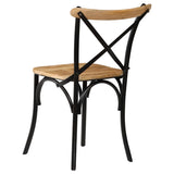 Cross Chairs 6 pcs Black Solid Mango Wood - Top-Down View