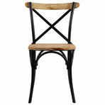 Cross Chairs 6 pcs Black Solid Mango Wood