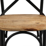 Cross Chairs 6 pcs Black Solid Mango Wood - Close-Up Angle