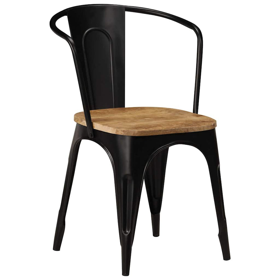 Dining Chairs 4 pcs Black Solid Mango Wood