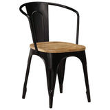 Dining Chairs 6 pcs Black Solid Mango Wood