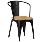 Dining Chairs 6 pcs Black Solid Mango Wood - Extra Image