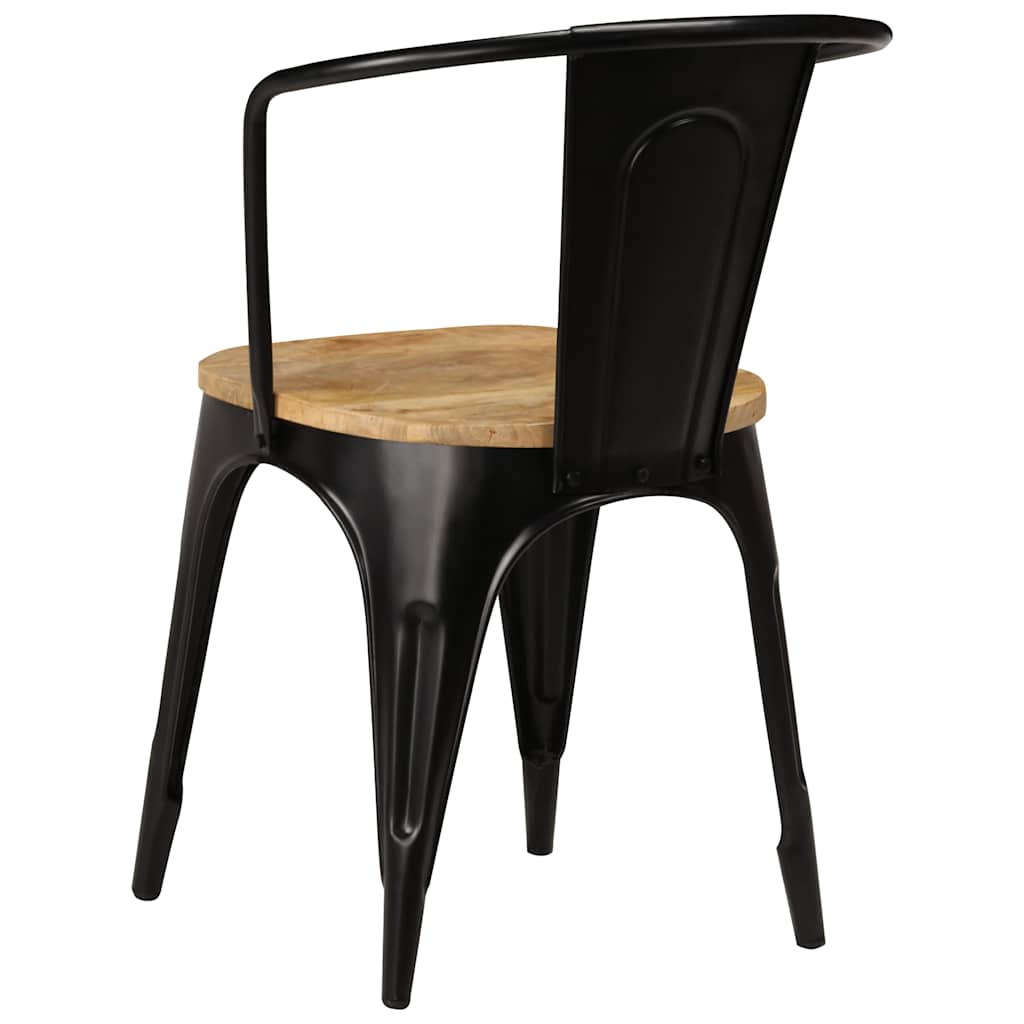 Dining Chairs 6 pcs Black Solid Mango Wood