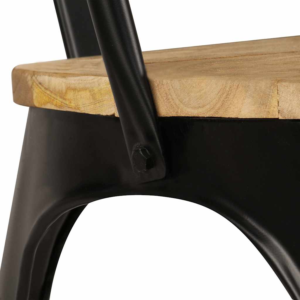 Dining Chairs 6 pcs Black Solid Mango Wood