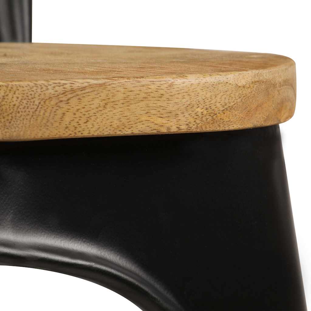 Dining Chairs 6 pcs Black Solid Mango Wood