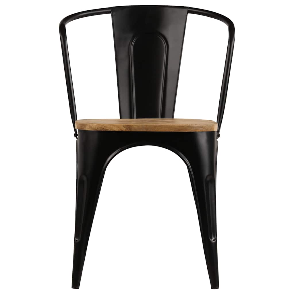 Dining Chairs 6 pcs Black Solid Mango Wood