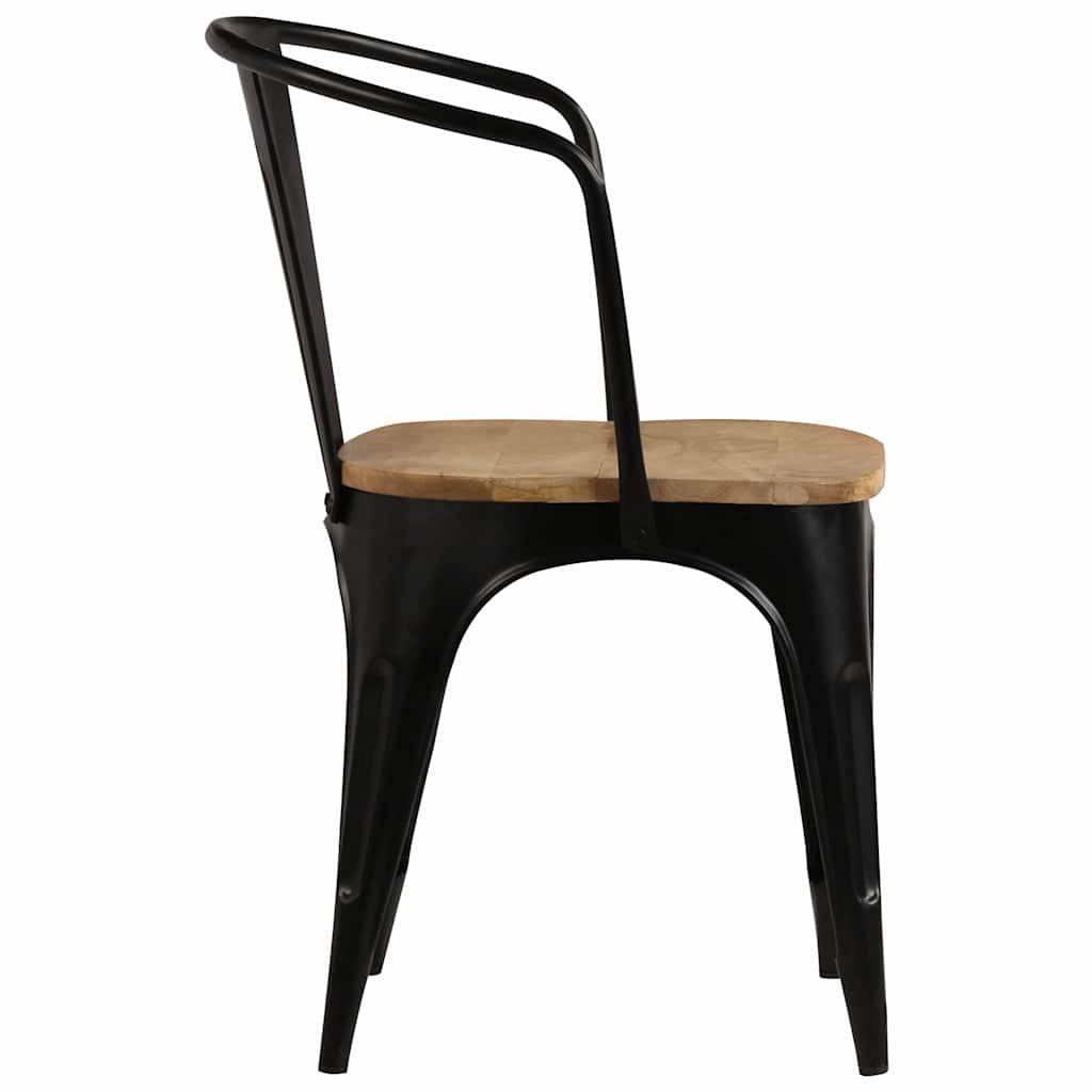 Dining Chairs 6 pcs Black Solid Mango Wood