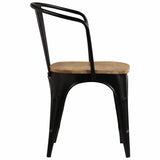 Dining Chairs 6 pcs Black Solid Mango Wood - Extra Image