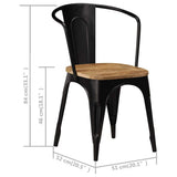 Dining Chairs 6 pcs Black Solid Mango Wood