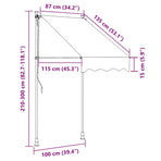Manual Retractable Awning 100 cm Anthracite