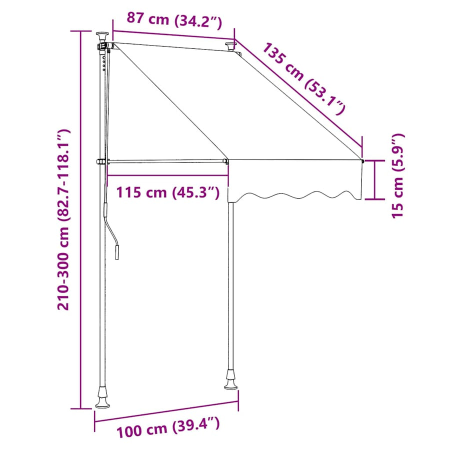 Manual Retractable Awning 100 cm Anthracite