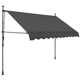 Manual Retractable Awning with LED 250 cm Anthracite - Front View